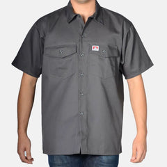 BEN DAVIS - Short Sleeve Button-Up Shirt - Charcoal