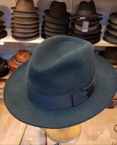 Christys' Bond Fur Felt Trilby Hat - FOREST GREEN - SALE!