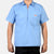 Ben Davis Short Sleeve Half Zip Work Shirt - Light Blue
