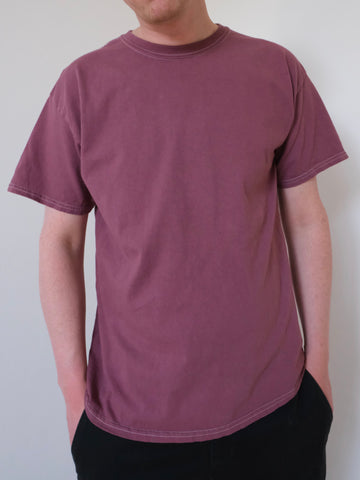 Beasley's Basic Hand Dyed Plain T-shirt - WINE